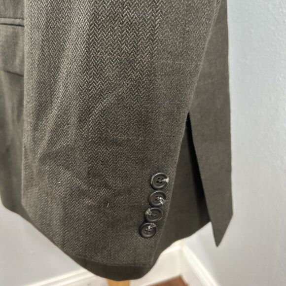Lauren Ralph Lauren Sports Coat Mens 44L Herringbone Three Button Blazer - Picture 9 of 16